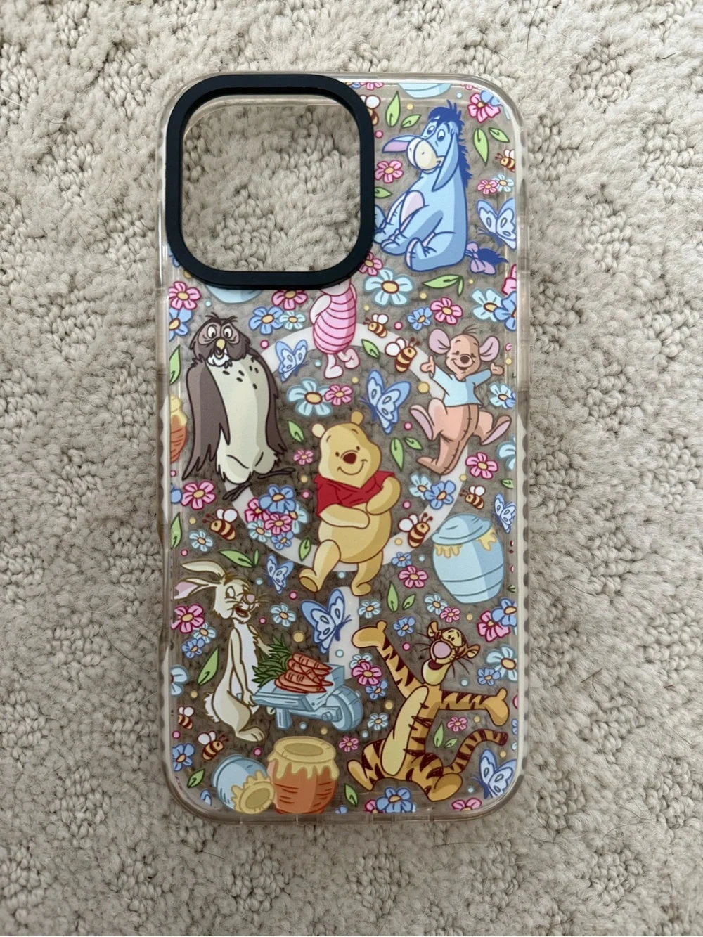 Winnie the Pooh Clear Cartoon Phone Case in Multicolor- iPhone 16 Pro Max